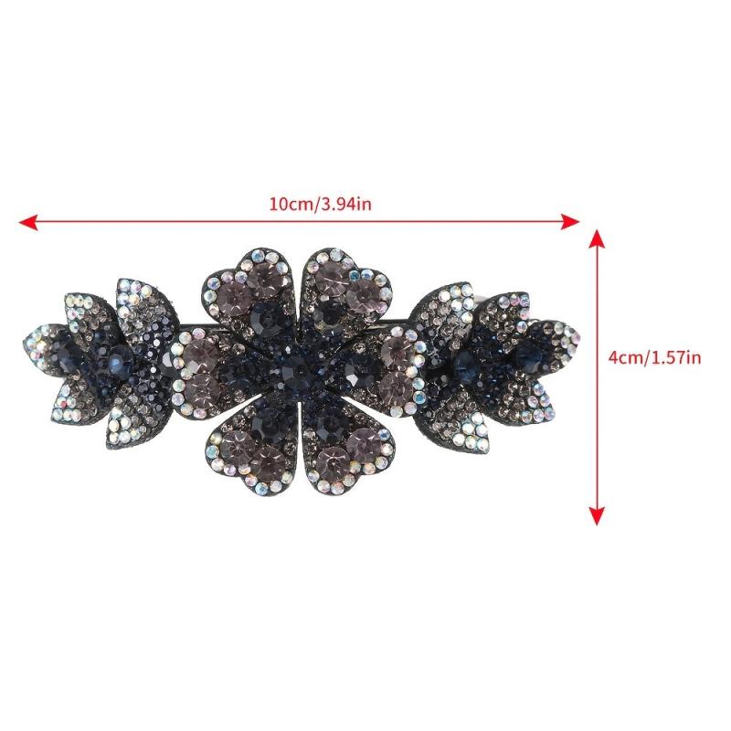 Rhinestone Flower Hair Clip Colorful Barrette Hair Accessories For Women