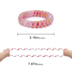 5pcs Spiral Hair Ties Plastic Elastics No Crease Coil Telephone Cord Small