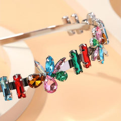 Colorful Rhinestone Alloy Hair Hoop for Daily Party Use