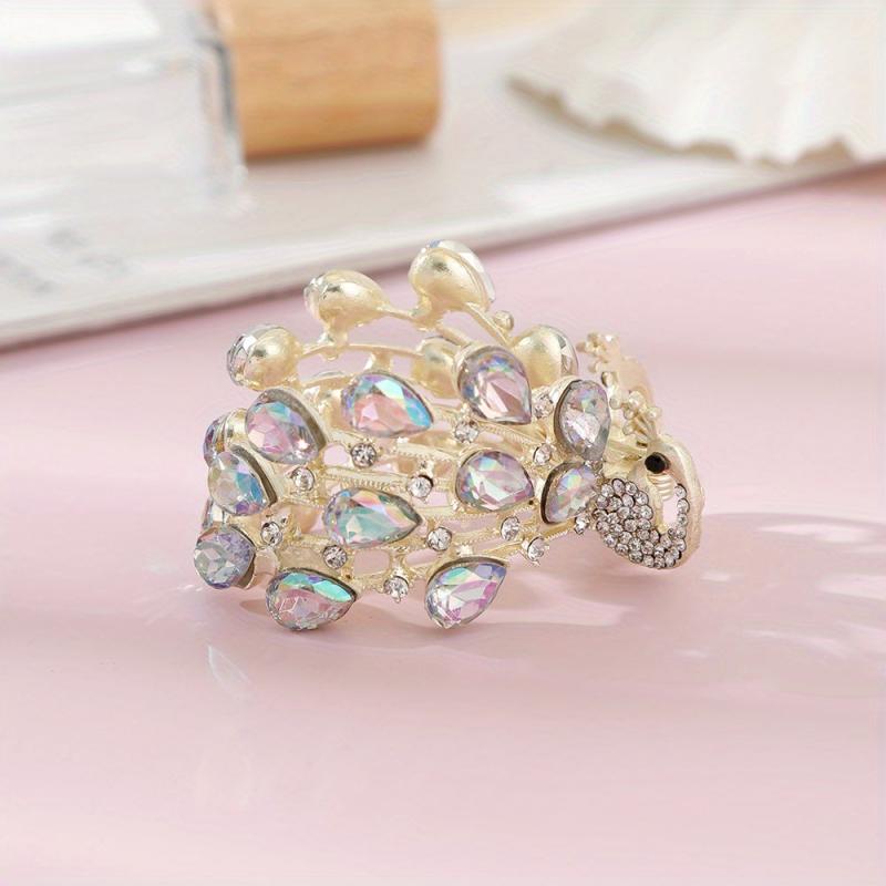 Rhinestone & Pearl Hair Claw Banana Clip Bridal Wedding Headwear