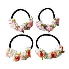 Faux Pearl Flower Hair Tie Ponytail Hair Rope Hair Accessories