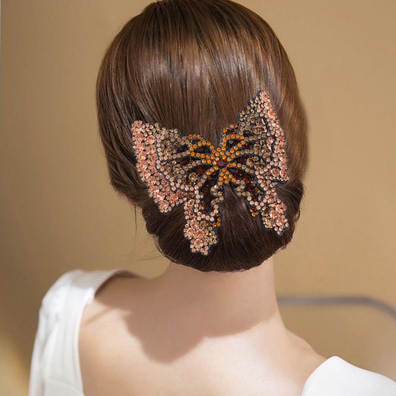 Rhinestone Butterfly French Barrettes Hair Clip Hair Accessories