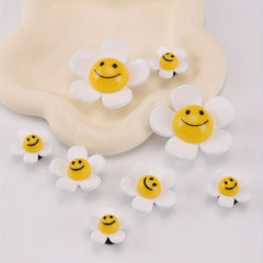 8pcs Cartoon Sunflower Shoe Charm Acrylic Shoe Buckle Clogs Shoe DIY Accessories