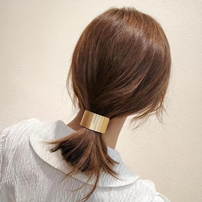 Metal Buckle Hair Tie High Elasticity Hair Rope Ponytail Hair Ring
