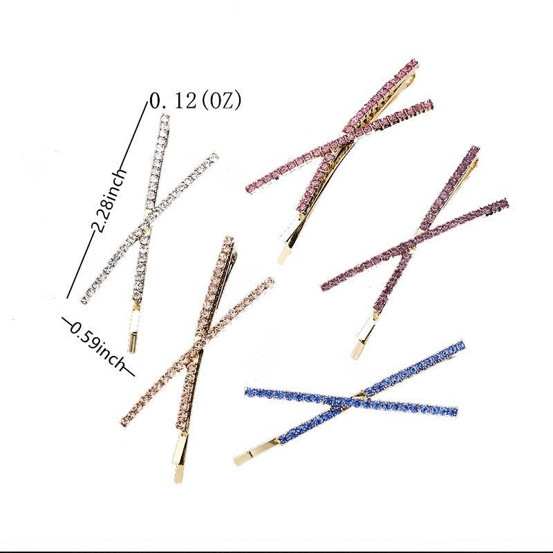 Crystal Rhinestone Bobby Pins Fancy Hair Clips Bling Barrettes