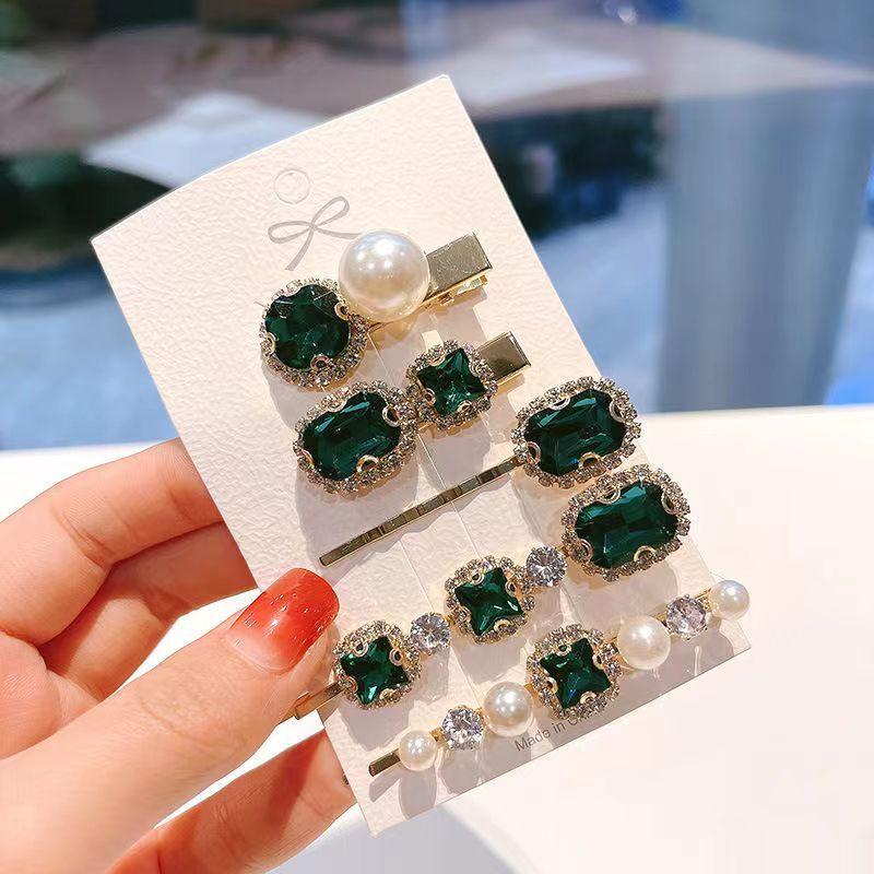 5pcs Rhinestone Faux Pearl Hair Clip Hairpin Hair Accessories Set