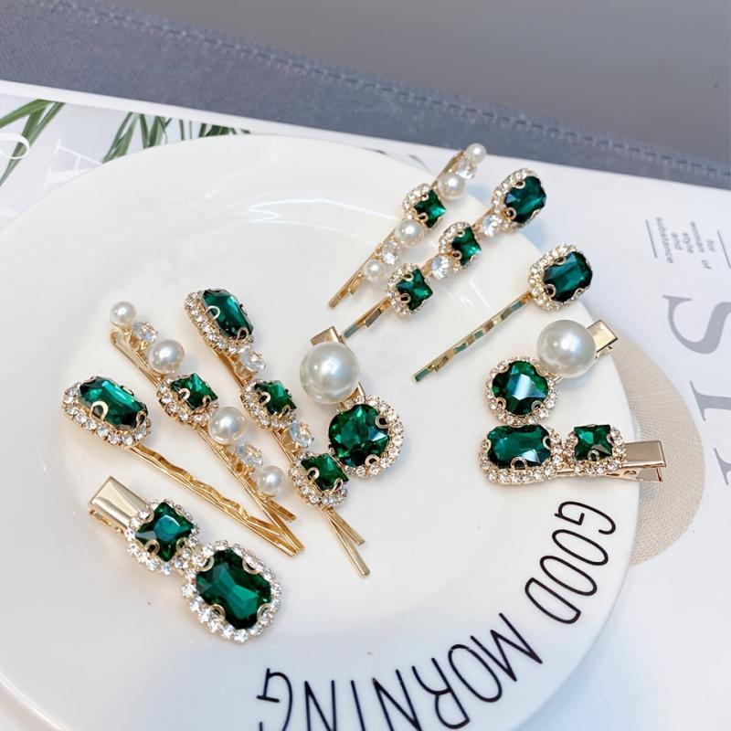 5pcs Rhinestone Faux Pearl Hair Clip Hairpin Hair Accessories Set