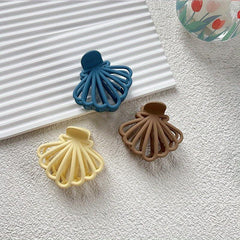 3pcs Shell Cut out Shape Hair Clip Multicolor Grab Clip Female Hair Claw
