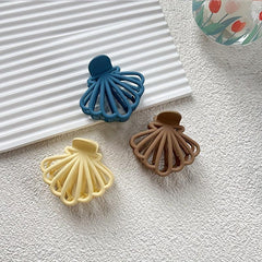 3pcs Shell Cut out Shape Hair Clip Multicolor Grab Clip Female Hair Claw