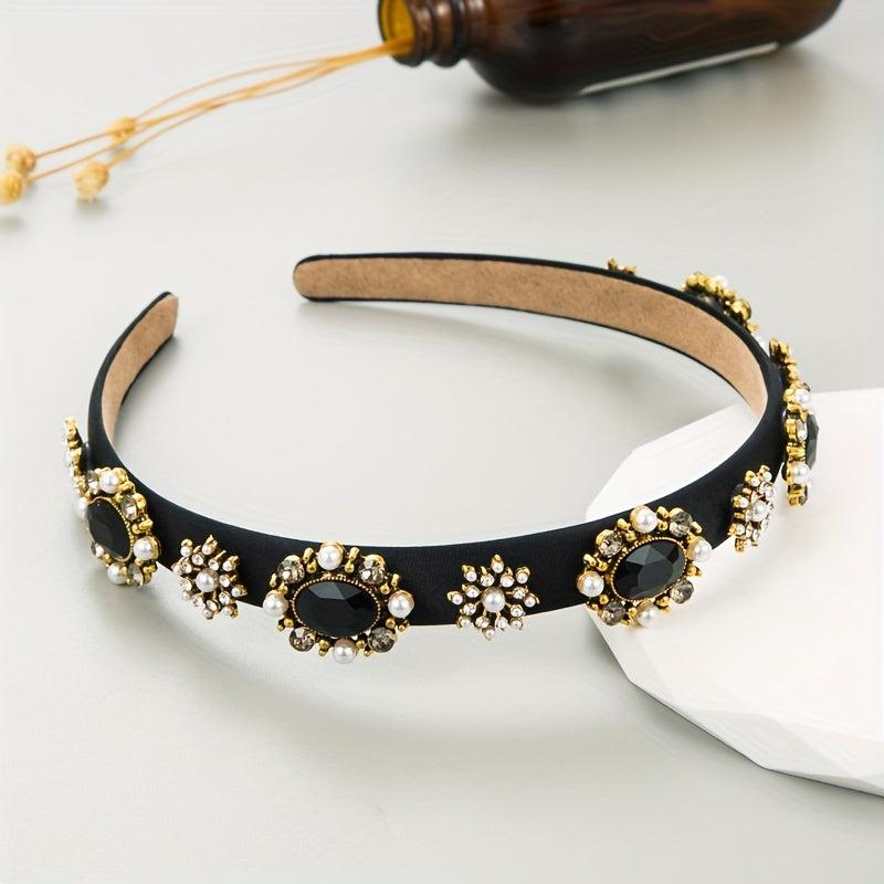 Baroque Rhinestone Headband Glitter Hair Band Vintage Hair Accessories