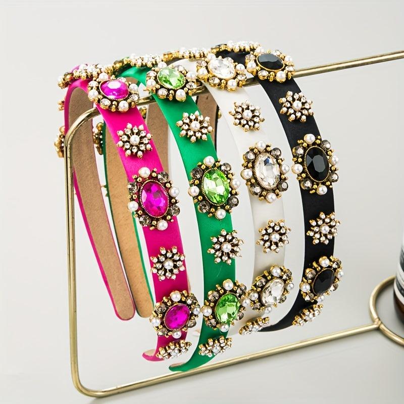 Baroque Rhinestone Headband Glitter Hair Band Vintage Hair Accessories