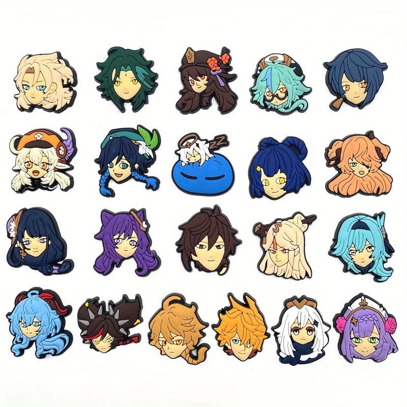 21pcs Anime Figure Charm Shoe Decorations Cartoon PVC Shoe Charms Casual Style