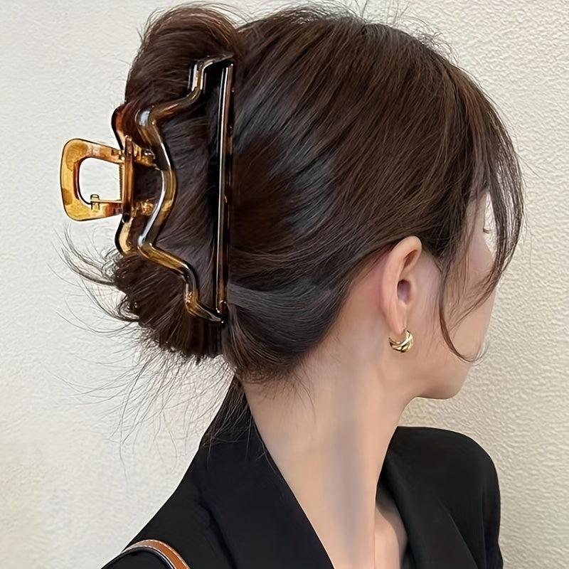 4pcs Large Hair Claw Jelly Nonslip Ponytail Holder Hair Claw Clip