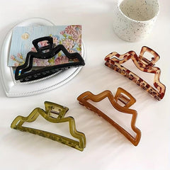4pcs Large Hair Claw Jelly Nonslip Ponytail Holder Hair Claw Clip