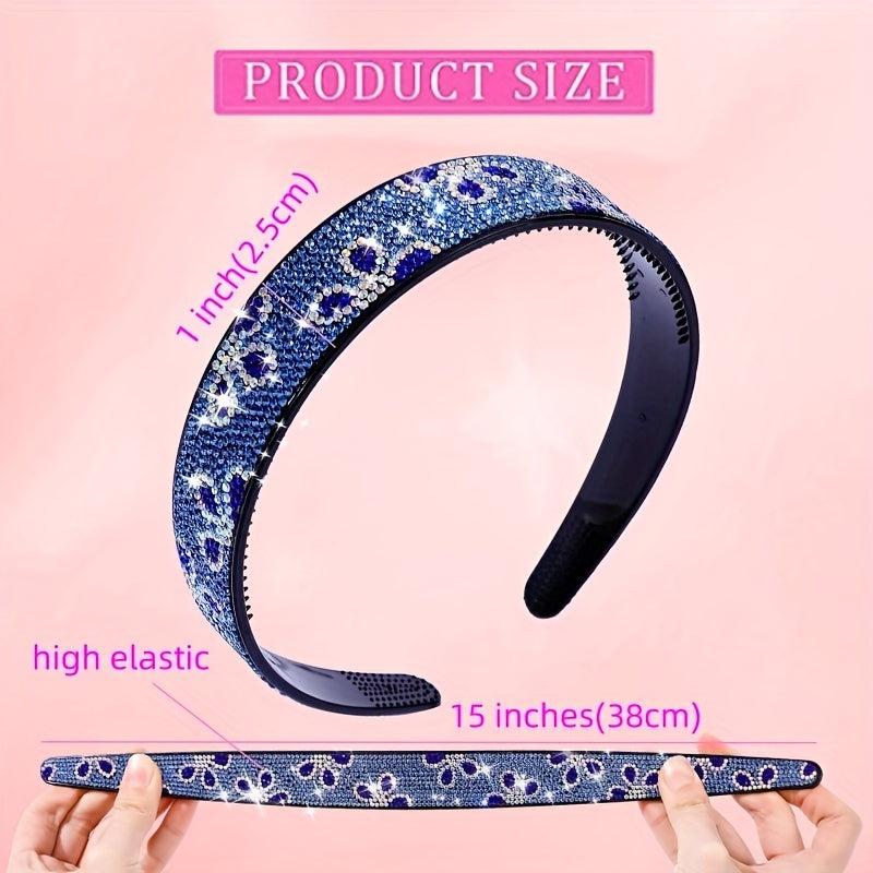3pcs Vintage Rhinestone Headband Wide Headdress Hair Accessories Women Girls