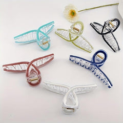 Enamel Plastic Hair Clip Style Hollow Hair Claw For Girls Women