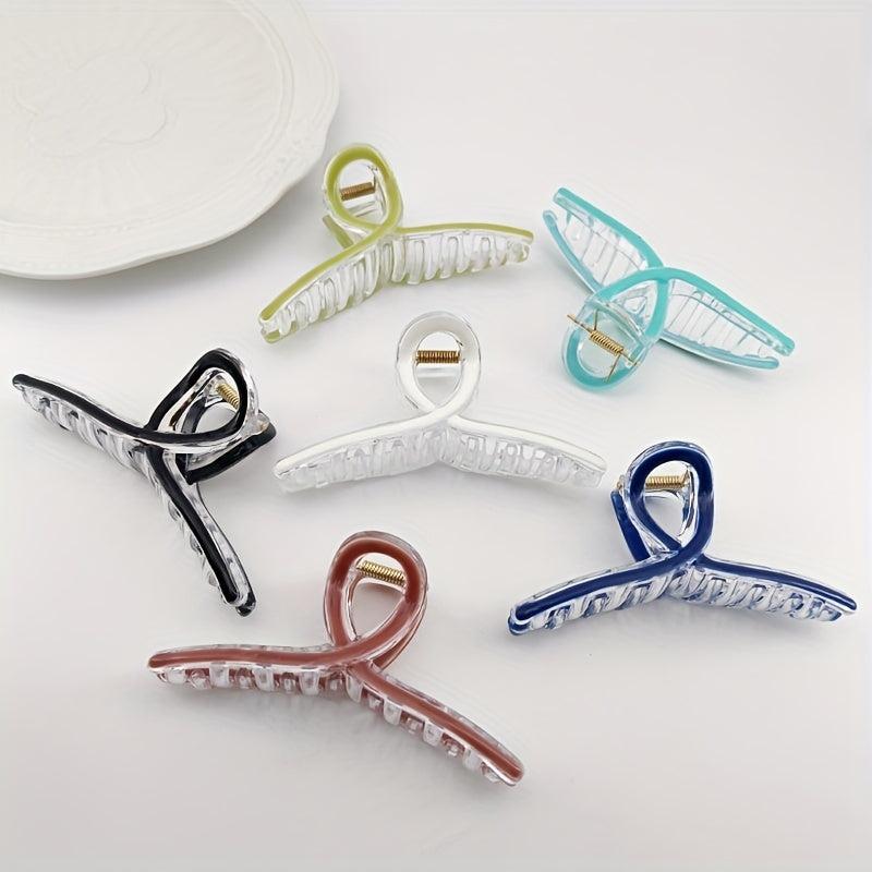 Enamel Plastic Hair Clip Style Hollow Hair Claw For Girls Women
