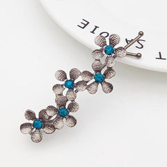 Rhinestone Flower Hairpin Sparkly Hair Clip for Women