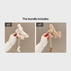 Plush Bow Tassel Hairpin Claw Clip Back Head Grab Clip Female Hairpin