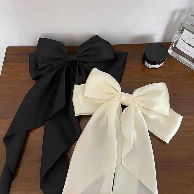 Satin Bow French Barrette Hair Clip Retro Headband