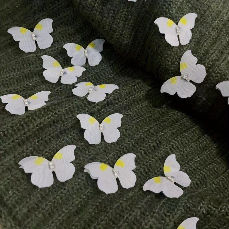 12pcs Butterfly Hair Clip Y2K Silky Colorful Clip For Side Hair Bang Braids