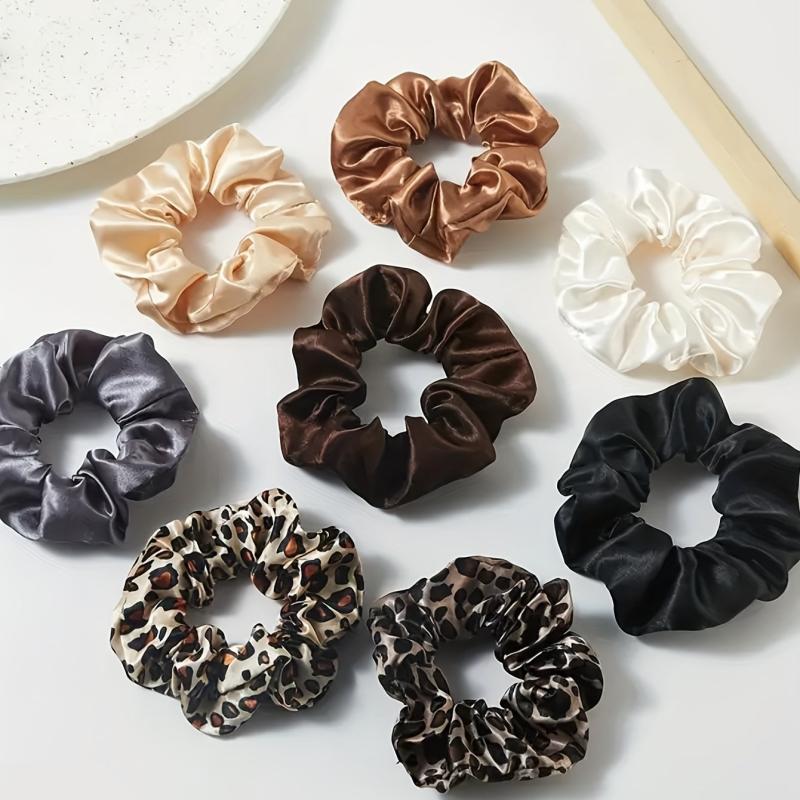 8pcs Solid Scrunchies Hair Tie Soft Hair Rope Ponytail Holder