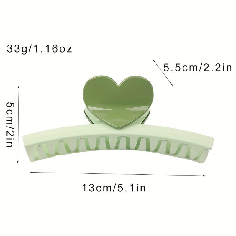 Glossy Hair Claw Heart Decor Sweet Hair Clip Ponytail Holder