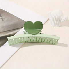 Glossy Hair Claw Heart Decor Sweet Hair Clip Ponytail Holder
