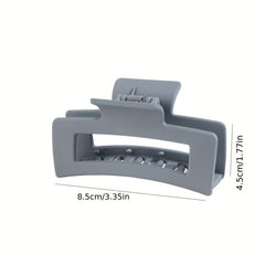 6pcs Matte Rectangle Hollow Hair Claw for Women