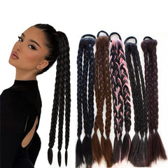 Synthetic Braided Ponytail Extensions Y2K Hairpiece for Women Girls