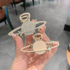 Rhinestone Hair Claw Clip Metal Banana Clip Non Slip Jaw Clamp