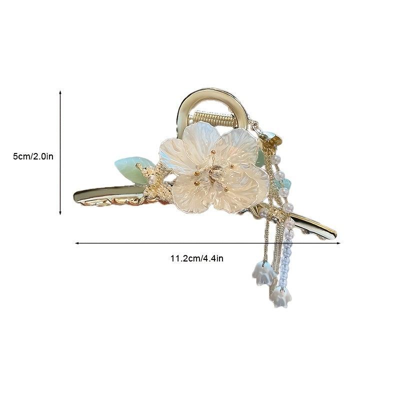 Butterfly Flower Hair Claw Clip Tassel Nonslip Clip for Women Girls