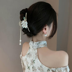 Butterfly Flower Hair Claw Clip Tassel Nonslip Clip for Women Girls