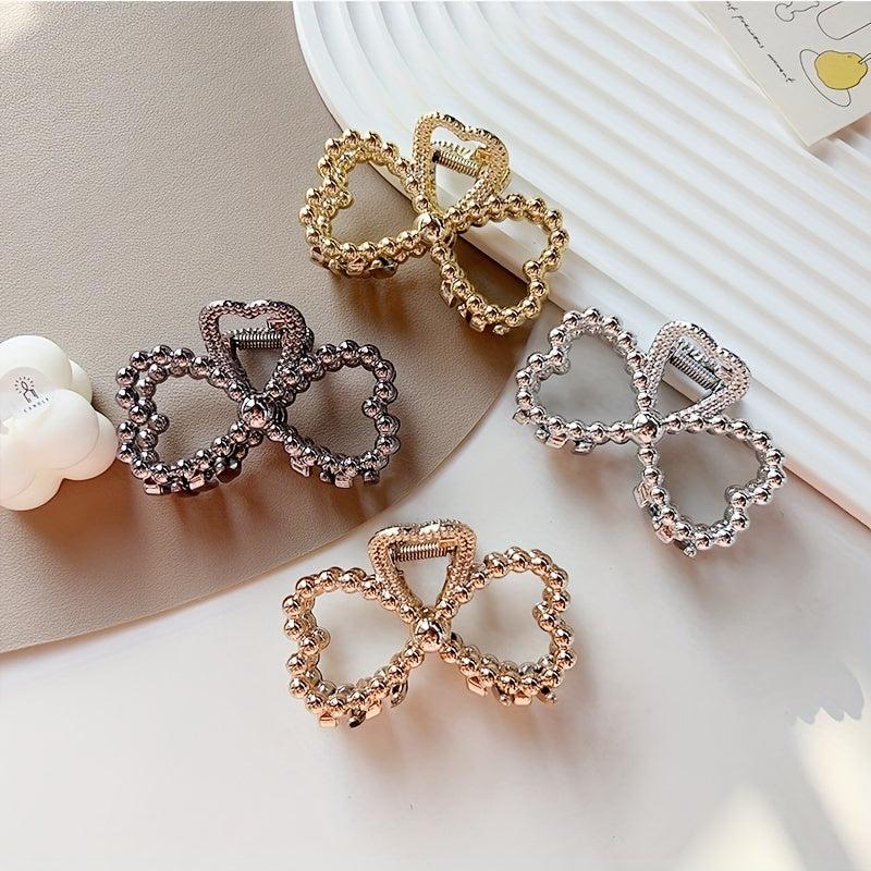 4pcs Bead Decor Hair Claw Minimalist Banana Clip Headwear
