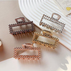 4pcs Bead Decor Hair Claw Minimalist Banana Clip Headwear