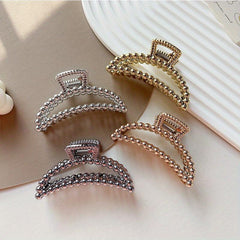 4pcs Bead Decor Hair Claw Minimalist Banana Clip Headwear