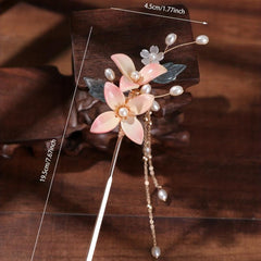 Resin Floral Hair Stick Chinese Style Hair Accessories For Women