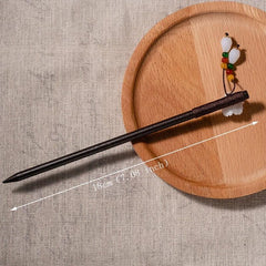 Chinese Floral Hairpin Wooden Hair Stick Ponytail Holder Accessories