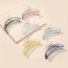 6pcs Transparent Shark Claw Style Hair Claw Ponytail Holder Hair Accessories