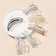 6pcs Transparent Shark Claw Style Hair Claw Ponytail Holder Hair Accessories