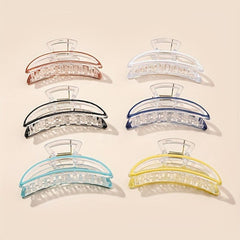 6pcs Transparent Shark Claw Style Hair Claw Ponytail Holder Hair Accessories