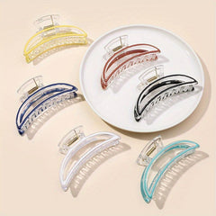 6pcs Transparent Shark Claw Style Hair Claw Ponytail Holder Hair Accessories