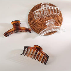 6pcs Leopard Pattern Hair Claw Nonslip Shark Claw Ponytail Holder Jaw Claw