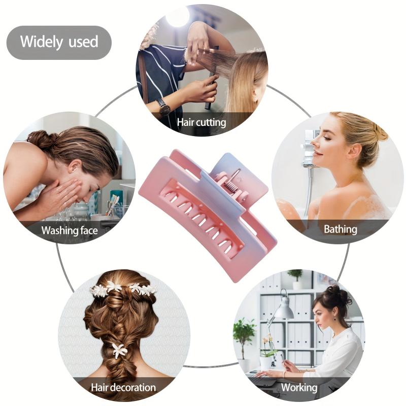 2pcs Gradient Candy Hair Claw Rectangle Shaped Hair Claw Clip Nonslip