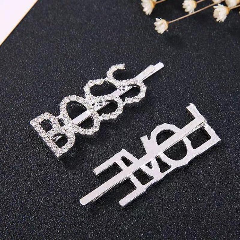 Rhinestone Letters Hair Clip Head Jewelry for Women