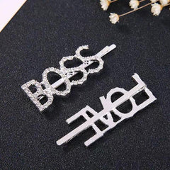Rhinestone Letters Hair Clip Head Jewelry for Women