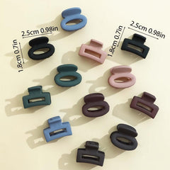 12pcs Matte Hair Claw Square Ponytail Holder Hair Accessories For Women