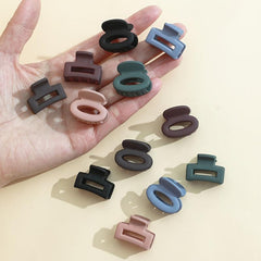 12pcs Matte Hair Claw Square Ponytail Holder Hair Accessories For Women