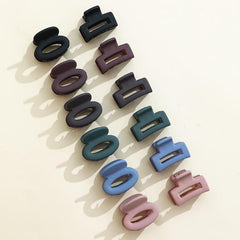 12pcs Matte Hair Claw Square Ponytail Holder Hair Accessories For Women