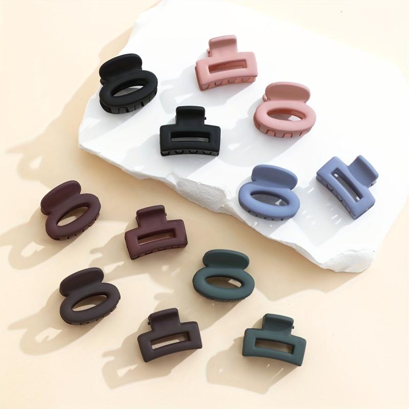 12pcs Matte Hair Claw Square Ponytail Holder Hair Accessories For Women
